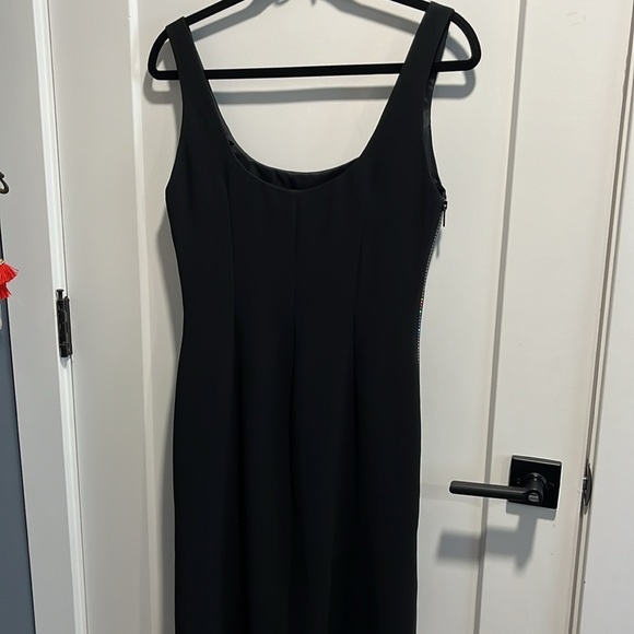 Andrea Polizzi for Rex Lester Black Column Gown With Rhinestone Zipper Sides - Picture 7 of 11